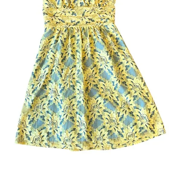 Plenty by Tracy Reese niki dress in garden trellis yellow & blue - Picture 4 of 8